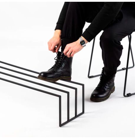 Металлическая подставка для обуви (черная)