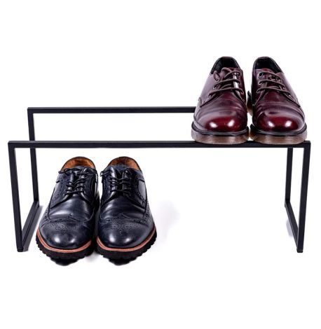 Металлическая подставка для обуви двойная (черная)