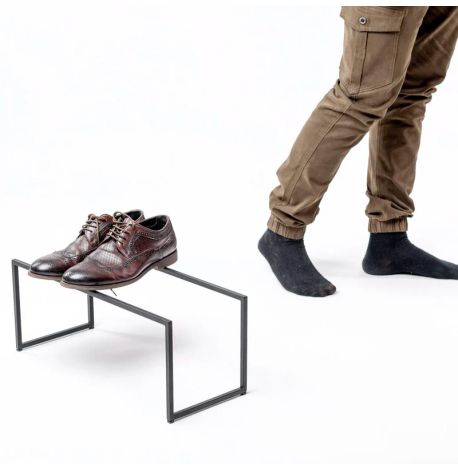 Металлическая подставка для обуви двойная (черная)