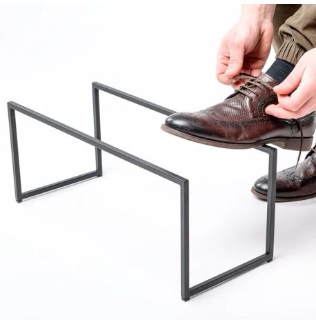 Металлическая подставка для обуви двойная (черная)