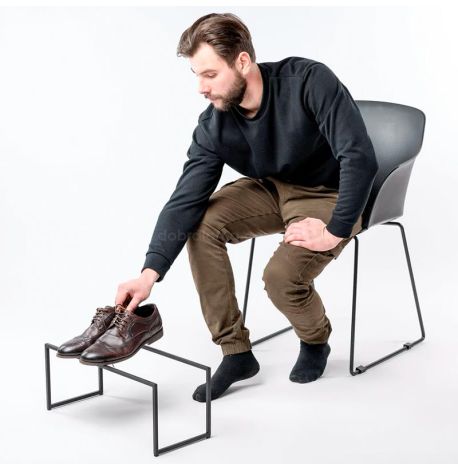 Металлическая подставка для обуви двойная (черная)