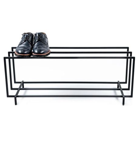 Металлическая подставка для обуви тройная (черная)
