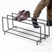 Металлическая подставка для обуви тройная (черная)
