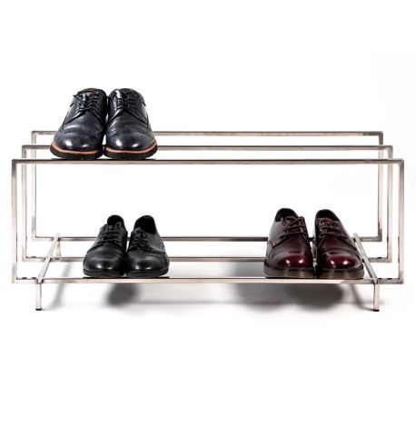 Металлическая подставка для обуви тройная (нержавеющая сталь)