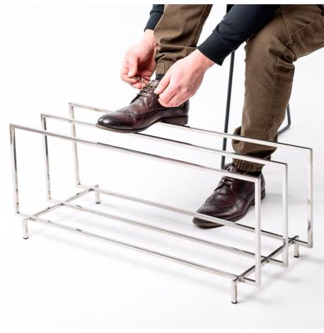 Металлическая подставка для обуви тройная (нержавеющая сталь)