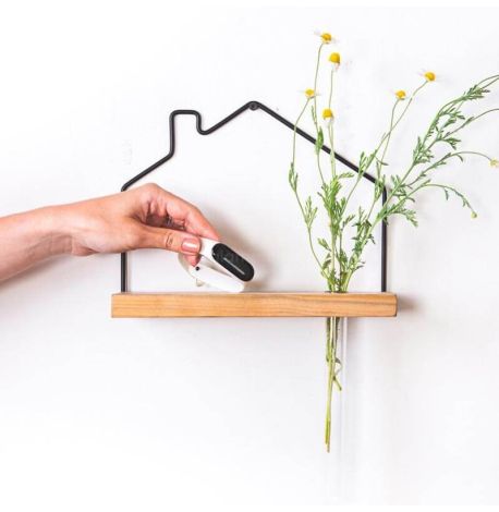 Настенная полка «Домик» с вазой