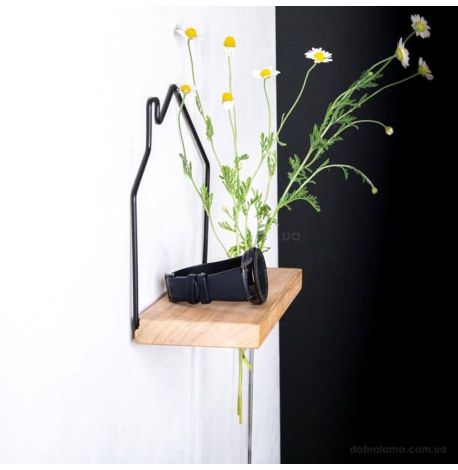 Настенная полка «Домик» с вазой