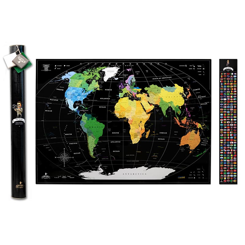 Скретч-карта світу без росії My Map Perfect World 88х63