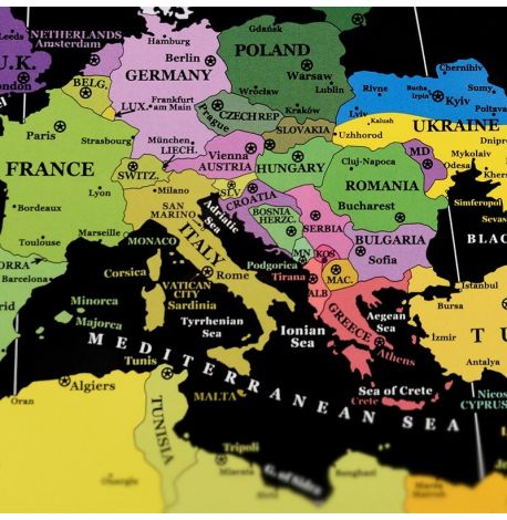 Скретч-карта мира без россии My Map Perfect World 88х63 (английский язык) в тубусе