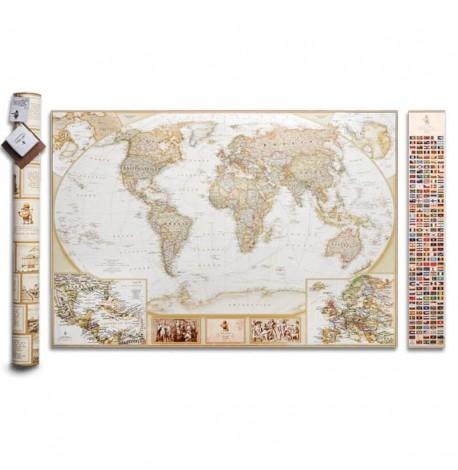 Скретч-карта світу My Map Antique edition Caribbean (англійська мова) в тубусі