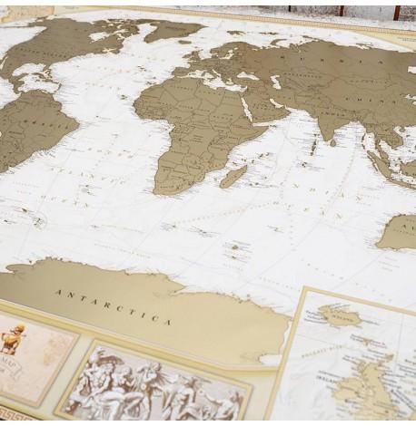 Скретч-карта світу My Map Antique edition Caribbean (англійська мова) в тубусі