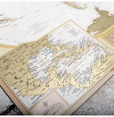 Скретч-карта світу My Map Antique edition Caribbean (англійська мова) в тубусі