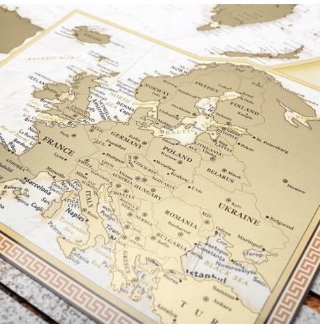 Скретч-карта світу My Map Antique edition Caribbean (англійська мова) в тубусі