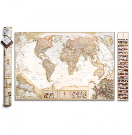 Скретч-карта мира My Map Antique edition (английский язык) в тубусе