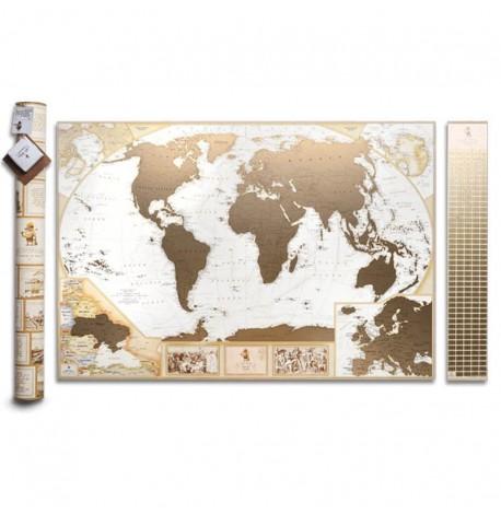 Скретч-карта мира My Map Antique edition (английский язык) в тубусе