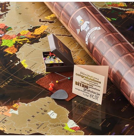 Скретч-карта світу My Map Chocolate edition (англійська мова) в тубусі