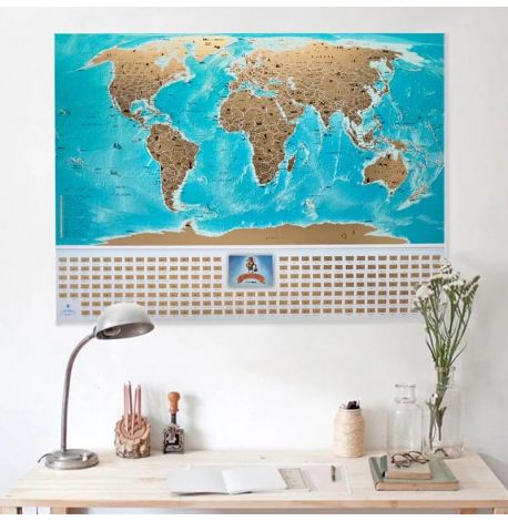 Скретч-карта світу з прапорами My Map Flags Edition 88х63 (англійська мова) в тубусі