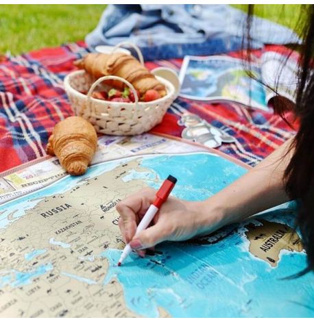 Скретч-карта світу з прапорами My Map Flags Edition 88х63 (англійська мова) в тубусі