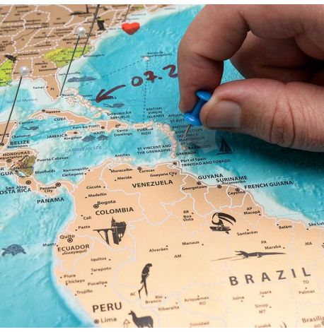 Скретч-карта світу з прапорами My Map Flags Edition 88х63 (англійська мова) в тубусі