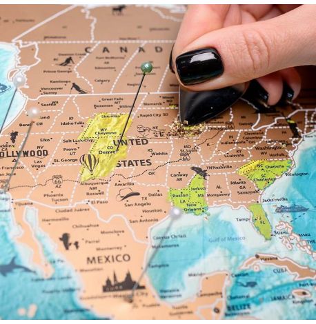 Скретч-карта світу з прапорами My Map Flags Edition 88х63 (англійська мова) в тубусі