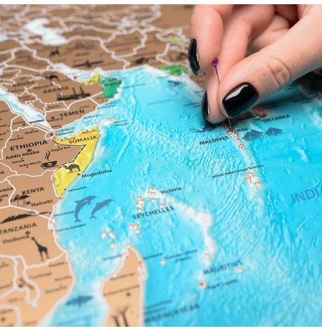 Скретч-карта світу з прапорами My Map Flags Edition 88х63 (англійська мова) в тубусі