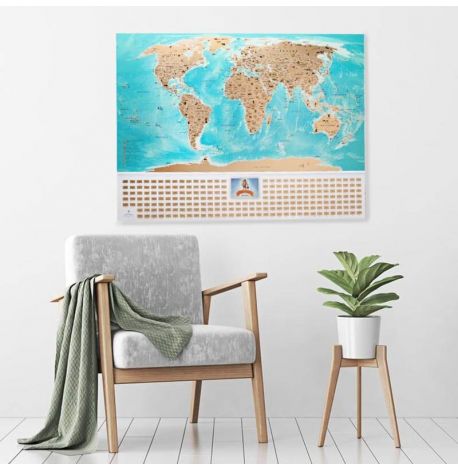 Скретч-карта світу з прапорами My Map Flags Edition 88х63 (російська мова) в тубусі