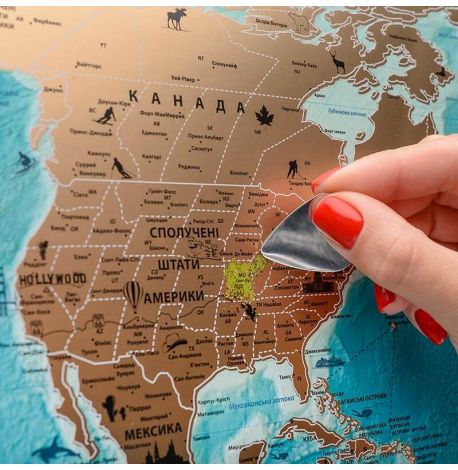 Скретч-карта світу з прапорами My Map Flags Edition 88х63 (українська мова) в тубусі