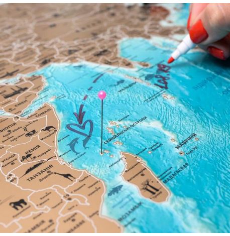 Скретч-карта світу з прапорами My Map Flags Edition 88х63 (українська мова) в тубусі