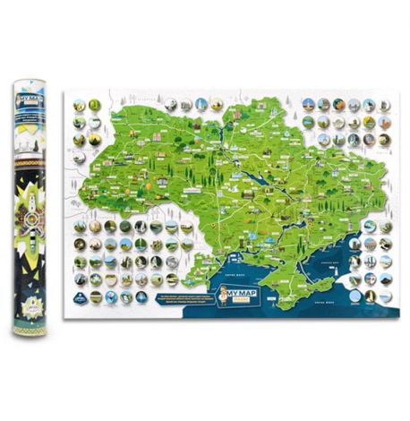Скретч-карта України My Map Ukraine 61x40 (українська мова) в тубусі