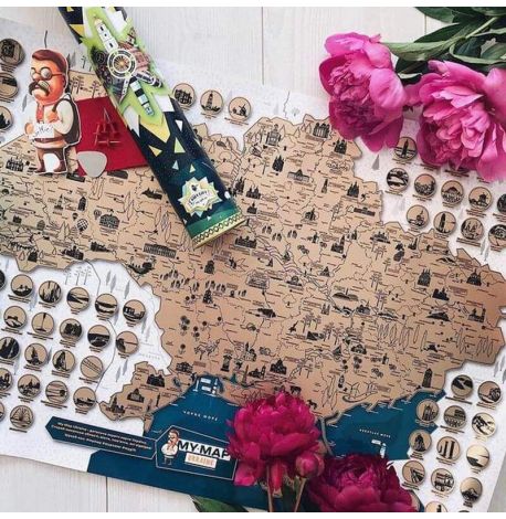 Скретч-карта України My Map Ukraine 61x40 (українська мова) в тубусі