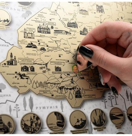 Скретч-карта України My Map Ukraine 61x40 (українська мова) в тубусі