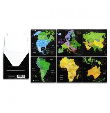 Набір скретч-листівок з континентами Map of the World в подарунковому конверті