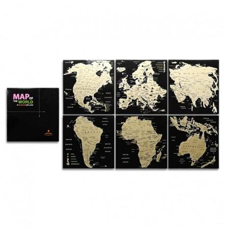 Набір скретч-листівок з континентами Map of the World в подарунковому конверті