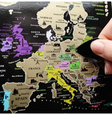 Набір скретч-листівок з континентами Map of the World в подарунковому конверті