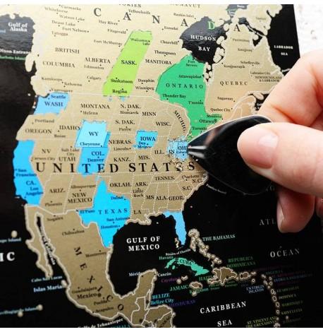 Набір скретч-листівок з континентами Map of the World в подарунковому конверті