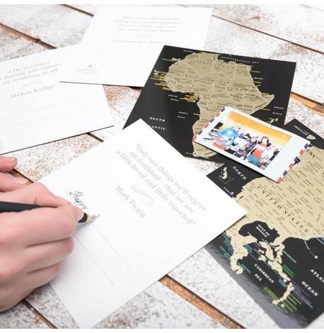 Набір скретч-листівок з континентами Map of the World в подарунковому конверті