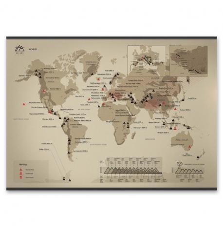 Скретч-карта гірських вершин World (англійська мова) у тубусі
