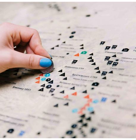 Скретч-карта гірських вершин «Карпати» 82х58 (українська мова) у тубусі