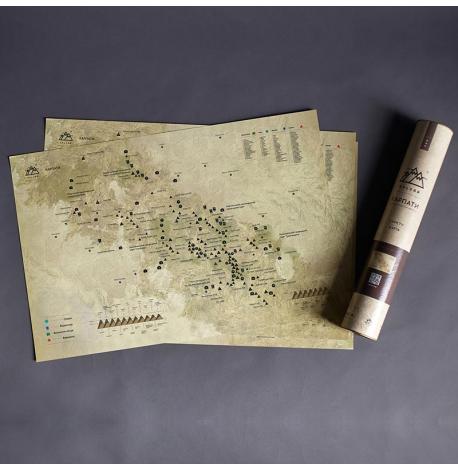 Скретч-карта горных вершин «Карпаты» 60х40 (украинский язык) в тубусе