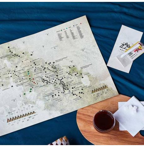 Скретч-карта горных вершин «Карпаты» 60х40 (украинский язык) в тубусе