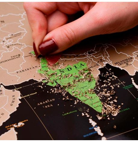 Скретч-карта мира My Map Black edition Gold (английский язык) в тубусе