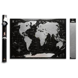 Скретч-карта світу My Map Black edition Silver 88х63 (англійська мова) в тубусі