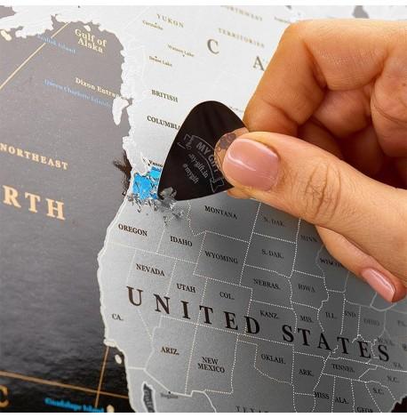 Скретч-карта мира My Map Black edition Silver 88х63 (английский язык) в тубусе