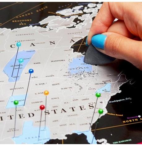 Скретч-карта мира My Map Black edition Silver 88х63 (английский язык) в тубусе