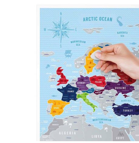 Скретч-карта Європи Travel Map Silver Europe (англійська мова) в тубусі