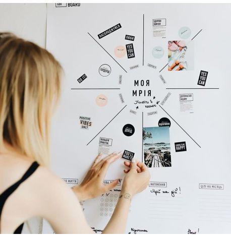 Доска визуализации желаний Dream&Do Board (украинский язык) в тубусе