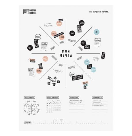 Доска визуализации желаний Dream&Do Board (русский язык) в тубусе