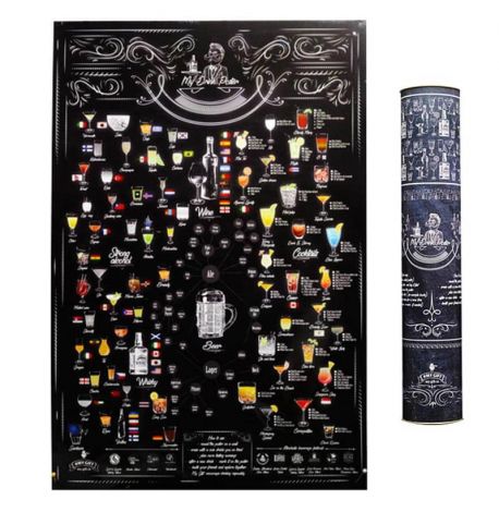 Алкогольний скретч-постер My Drink Poster edition (англійська мова) в тубусі