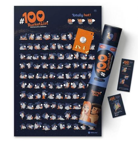 Скретч-постер для пар #100 Справ Kamasutra edition 18+ (англійська мова) в тубусі