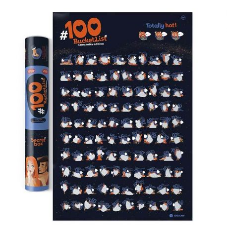 Скретч-постер для пар #100 Справ Kamasutra edition 18+ (англійська мова) в тубусі